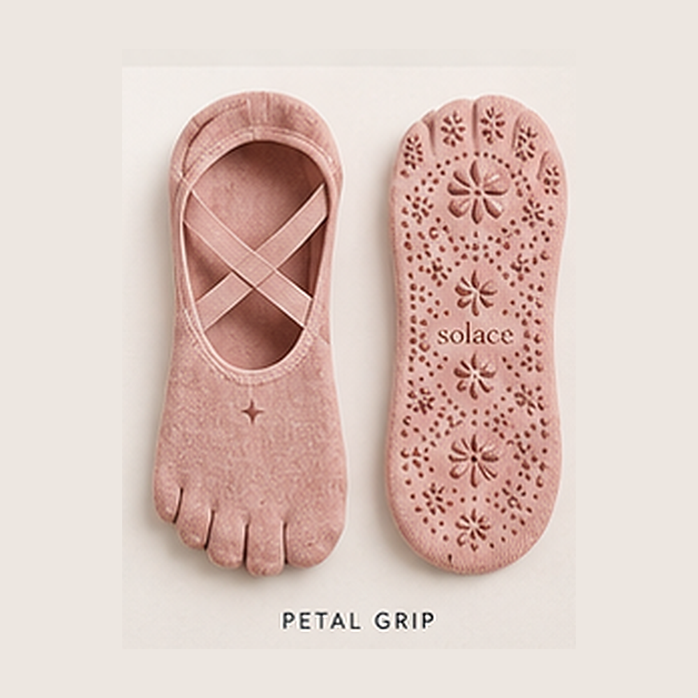 Solace Blush closed-toe grip sock