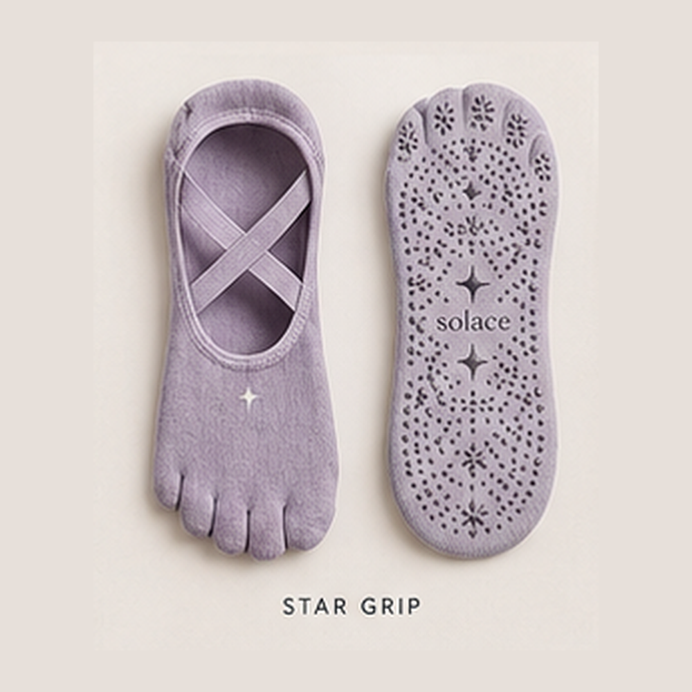 Lavender Solace grip sock pair
